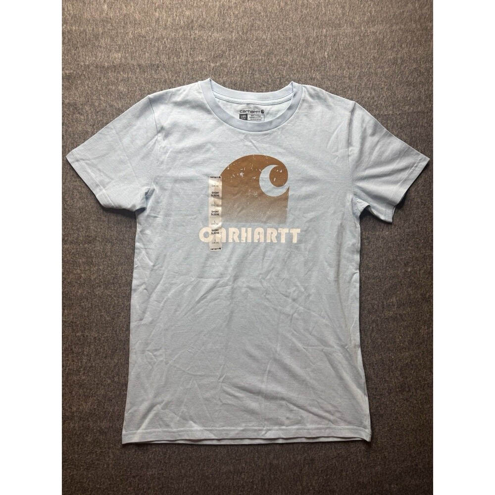 Carhartt Big Kids Blue Rugged Workwear Tee Shirt Basic T-shirt Size L 14-16